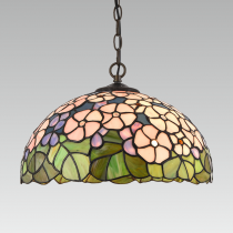 PREZENT TIFFANY 201 2xE27/60W, závěsná vitrážová lampa